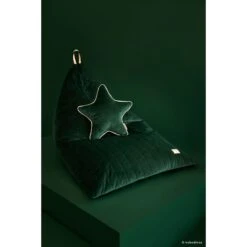 Coussin étoile Aristote Velvet Jungle Green -Joli Nid Magasin aristote star velvet cushion 40x40 jungle green nobodinoz OD