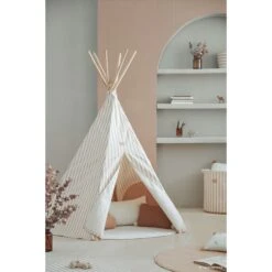 Tipi Enfant Arizona Taupe Stripes Natural -Joli Nid Magasin arizona tipi 158x128 nobodinoz 303562 OE