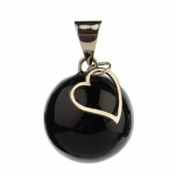 Bola De Grossesse Noir Avec Grigri Coeur Argenté