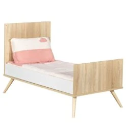 Chambre Duo Lit évolutif Bébé Little Big Bed 70x140 Cm + Commode Seventies Rose -Joli Nid Magasin chambre duo lit little big bed 140 x 70 commode seventies rose sauthon meubles OF