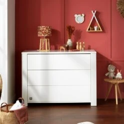 Chambre Trio Lit 60x120 Cm + Armoire + Commode Loft Blanc -Joli Nid Magasin chambre trio lit 120 x 60 commode armoire loft blanc sauthon meubles OG