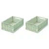 Liewood Lot De 2 Boîtes De Rangement Weston Taille M Dusty Mint -Joli Nid Magasin cuddle care storage weston storage box m 2 pack lw146778000 dusty mint one size liewood seasonal 2201 liewood OA
