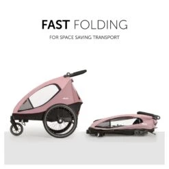 HAUCK Remorque De Vélo Dryk Duo Rose -Joli Nid Magasin dryk duo rose hauck OF