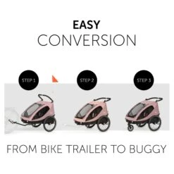 HAUCK Remorque De Vélo Dryk Duo Rose -Joli Nid Magasin dryk duo rose hauck OG