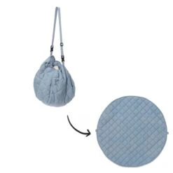 Play&Go Sac à Jouets / Tapis D'éveil 2 En 1 En Coton Bio Dusty Blue