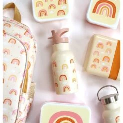 A Little Lovely Company Gourde Isotherme Enfant Arc En Ciel -Joli Nid Magasin gourde isotherme arc en ciel a little lovely company OD