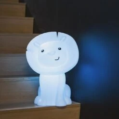 Veilleuse Hakuna Rechargeable Lion - Blanc -Joli Nid Magasin hakuna ambiance blanc atelier pierre OD