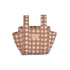 Organisateur De Poussette Terracotta Checks -Joli Nid Magasin hyde park stroller organizer 42x22x12 terracotta checks nobodinoz OB
