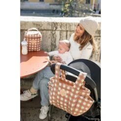 Organisateur De Poussette Terracotta Checks -Joli Nid Magasin hyde park stroller organizer 42x22x12 terracotta checks nobodinoz OF
