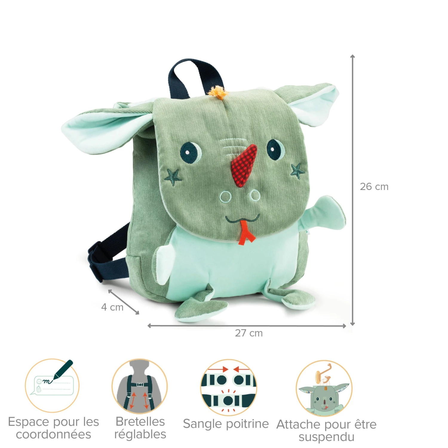 Lilliputiens Sac à Dos Tout Doux Joe 4 Lilliputiens Sac à Dos Tout Doux Joe – Image 2