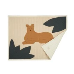 Plaid Matelassé 95x73 Cm Léopard -Joli Nid Magasin leopard quilted blanket 95x73 nobodinoz OB