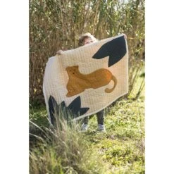 Plaid Matelassé 95x73 Cm Léopard -Joli Nid Magasin leopard quilted blanket 95x73 nobodinoz OF