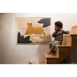 Plaid Matelassé 95x73 Cm Léopard -Joli Nid Magasin leopard quilted blanket 95x73 nobodinoz OG