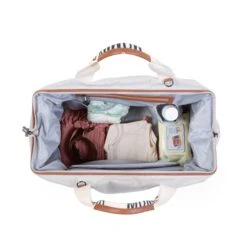Childhome Sac à Langer Mommy Bag Signature Canvas Off White -Joli Nid Magasin mommy bag signature canvas ecru childhome OC