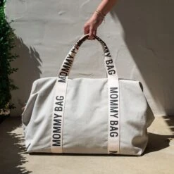 Childhome Sac à Langer Mommy Bag Signature Canvas Off White -Joli Nid Magasin mommy bag signature canvas ecru childhome OE