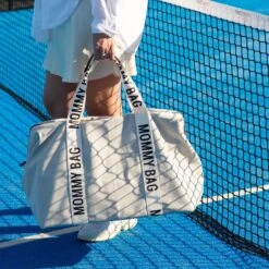 Childhome Sac à Langer Mommy Bag Signature Canvas Off White -Joli Nid Magasin mommy bag signature canvas ecru childhome OF
