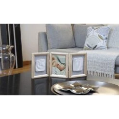 Cadre Empreinte Bébé 3 Volets My Baby Touch Bois Cérusé -Joli Nid Magasin my baby touch bois ceruse cadre 3 volets remplace 34120108 baby art OC