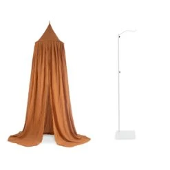 Jollein Pack Ciel De Lit Vintage 245 Cm Caramel + Flèche De Lit Blanche