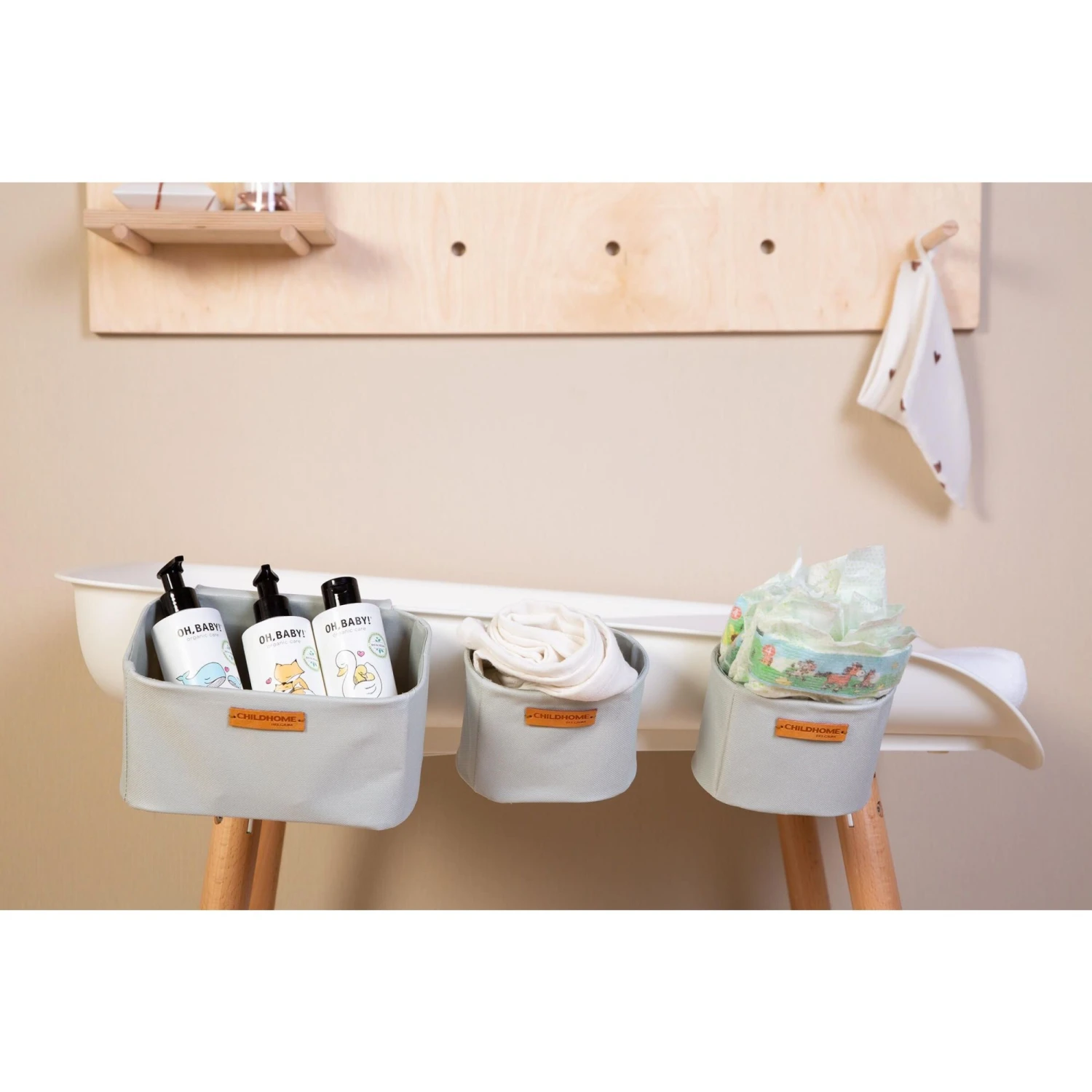 Childhome Lot De 3 Paniers à Suspendre Gris 10 Childhome Lot De 3 Paniers à Suspendre Gris – Image 8