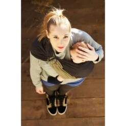 Petite écharpe De Portage Sans Nœud Anthracite Et Olive -Joli Nid Magasin petite echarpe sans noeud anthraciteolive love radius OE