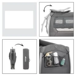 HAUCK Lit Parapluie 3 En 1 Sleep N Play Relax Center Mélange Charbon -Joli Nid Magasin play n relax center melange charcoal hauck OD