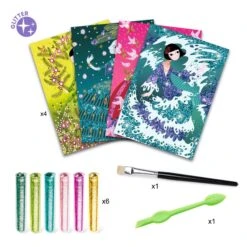 Djeco Tableau à Pailleter Robes à Paillettes -Joli Nid Magasin tableaux a pailleter robes a paillettes 4824 OC