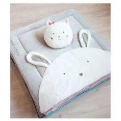 Tapis De Chambre 100x100 Cm Tapidou Lapin -Joli Nid Magasin tapidou lapin perle doudou et compagnie OC